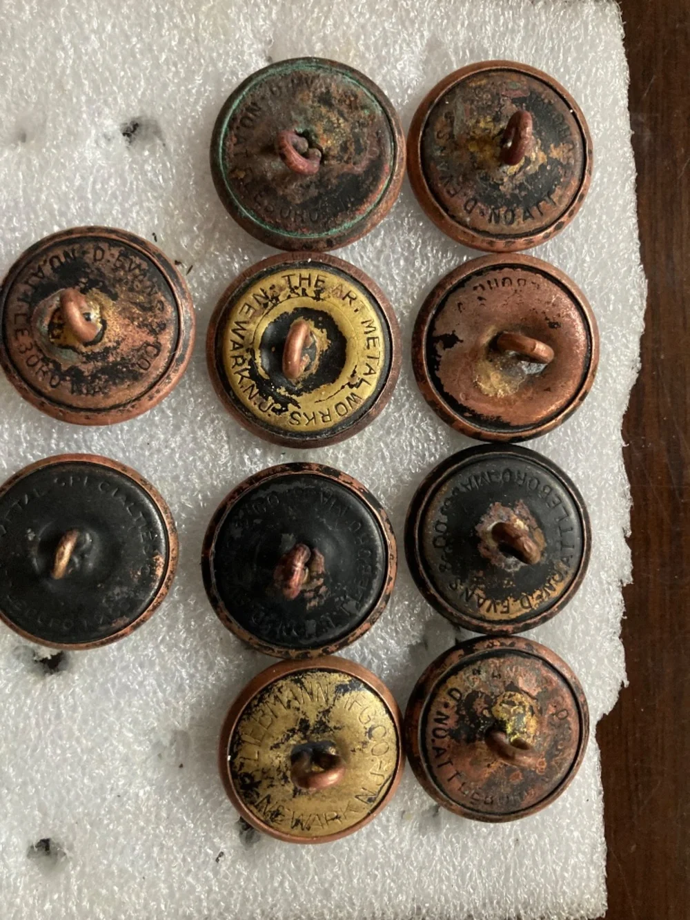 WWI Era U.S. Army Great Seal Uniform Buttons Lot of 6 – Blackened Bronze 1917–18